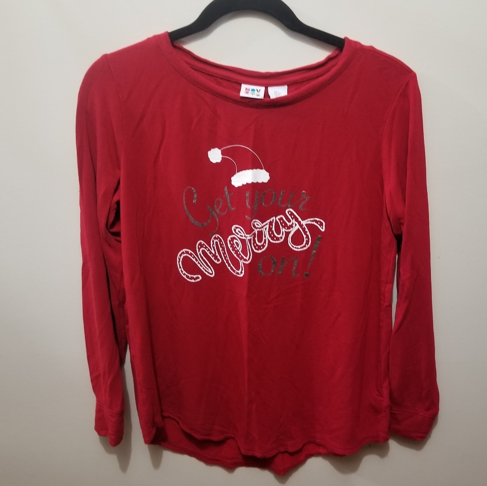 Novogratz Christmas Holiday Long Sleeve Shirt Size Small